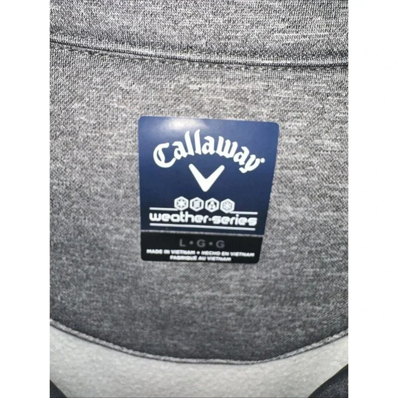 Callaway Men’s L Full Zip Weather Series Jacket Gray w/Dark Gray Quilted Panel - Picture 3 of 9